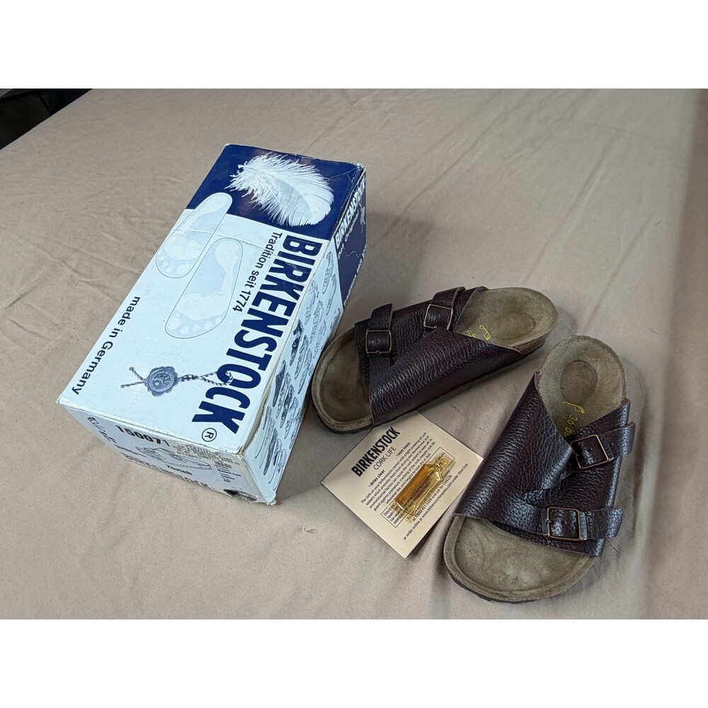 Birkenstock Zurich Burnished Bark Brown Leather Clog Women's EU 36 US 5